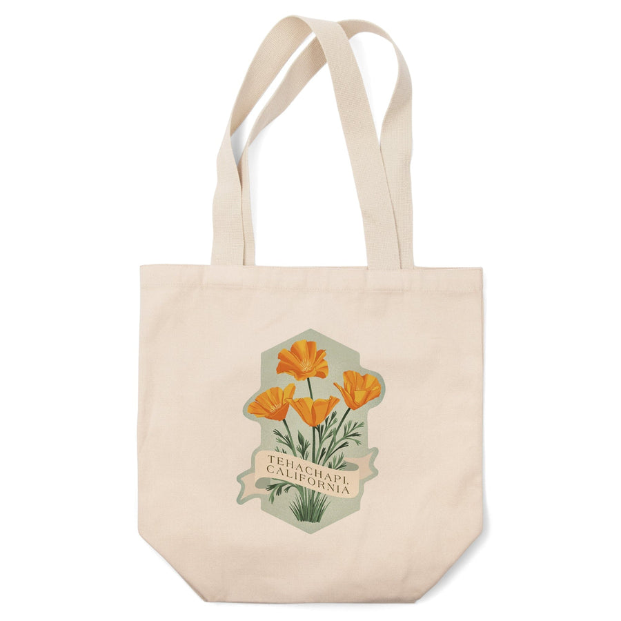 Tehachapi, California, Vintage Flora, State Series, California Poppy,, Tote Bag Totes Lantern Press 