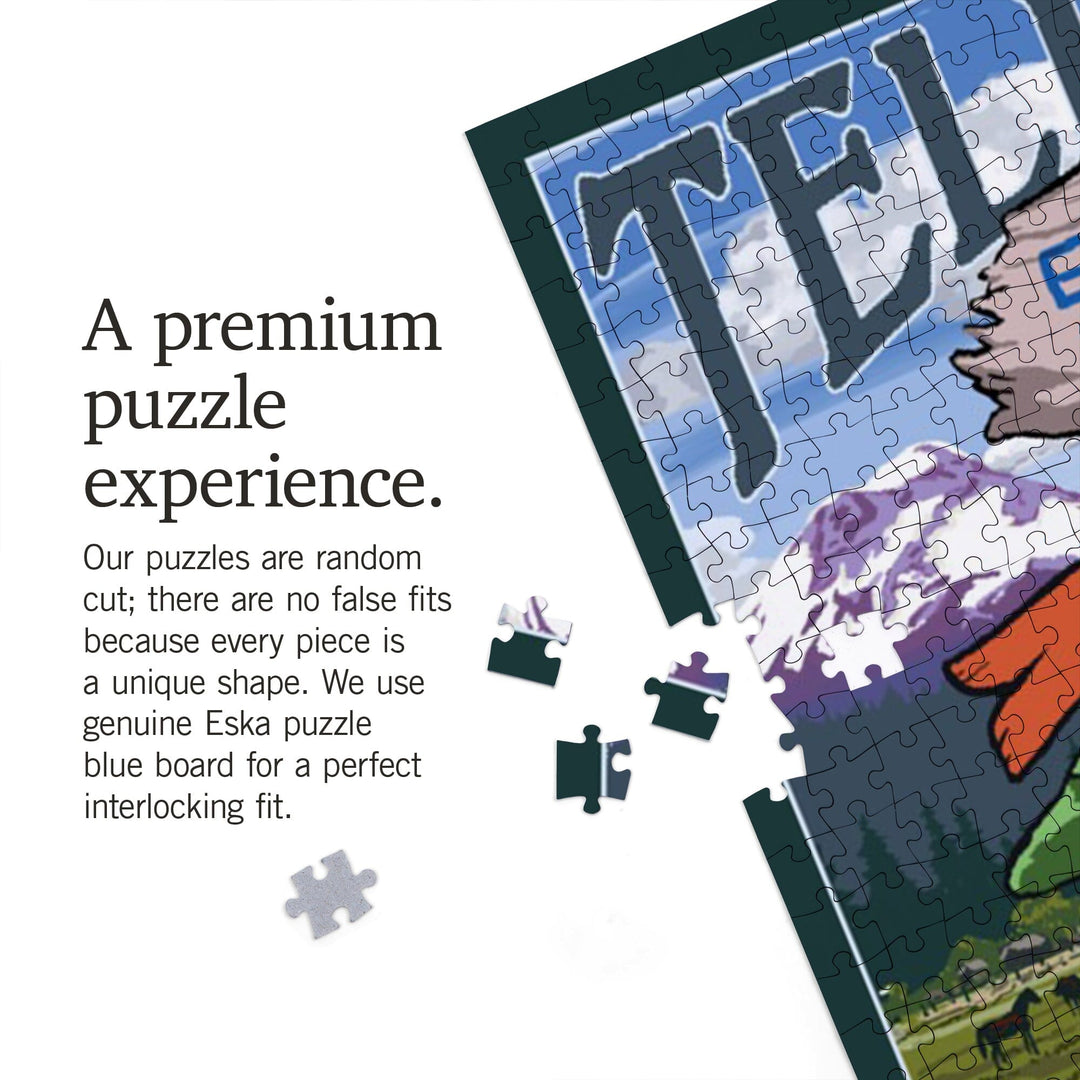 Telluride, Colorado, Festival Destination Signpost, Jigsaw Puzzle Puzzle Lantern Press 