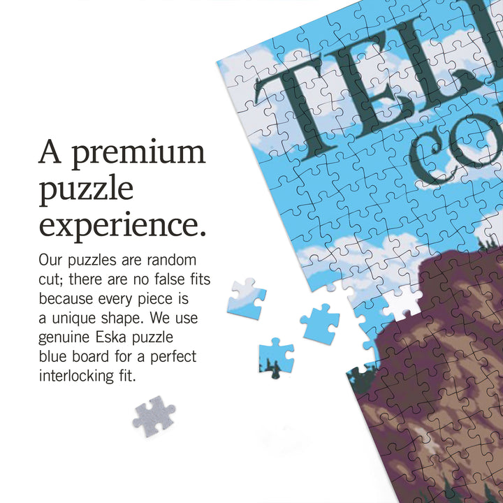 Telluride, Colorado, Fireweed and Mountains, Jigsaw Puzzle Puzzle Lantern Press 