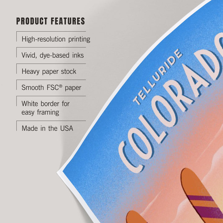 Telluride, Colorado, Prepare for Takeoff, Skis In Snowbank, Art & Giclee Prints Art Lantern Press 