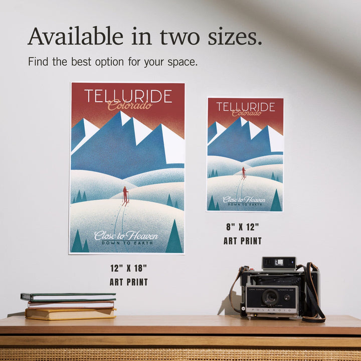 Telluride, Colorado, Skier In the Mountains, Litho, Art & Giclee Prints Art Lantern Press 