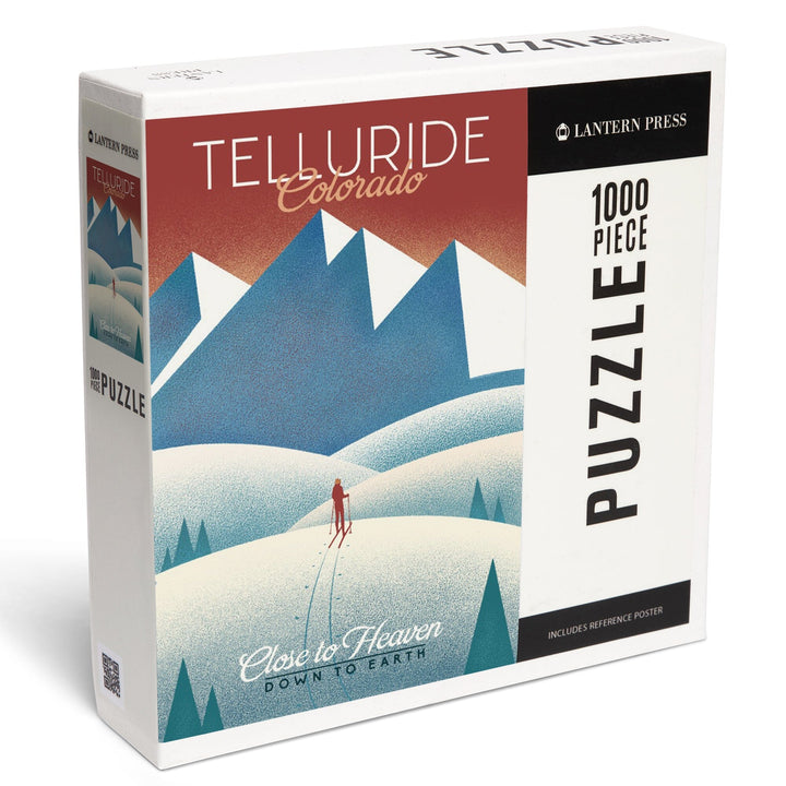 Telluride, Colorado, Skier In the Mountains, Litho, Jigsaw Puzzle Puzzle Lantern Press 