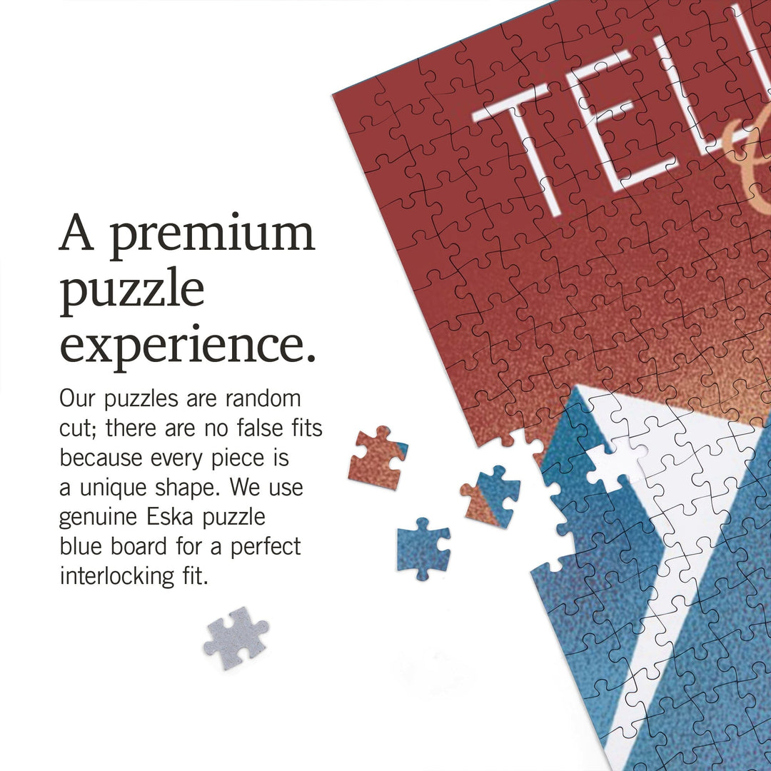 Telluride, Colorado, Skier In the Mountains, Litho, Jigsaw Puzzle Puzzle Lantern Press 