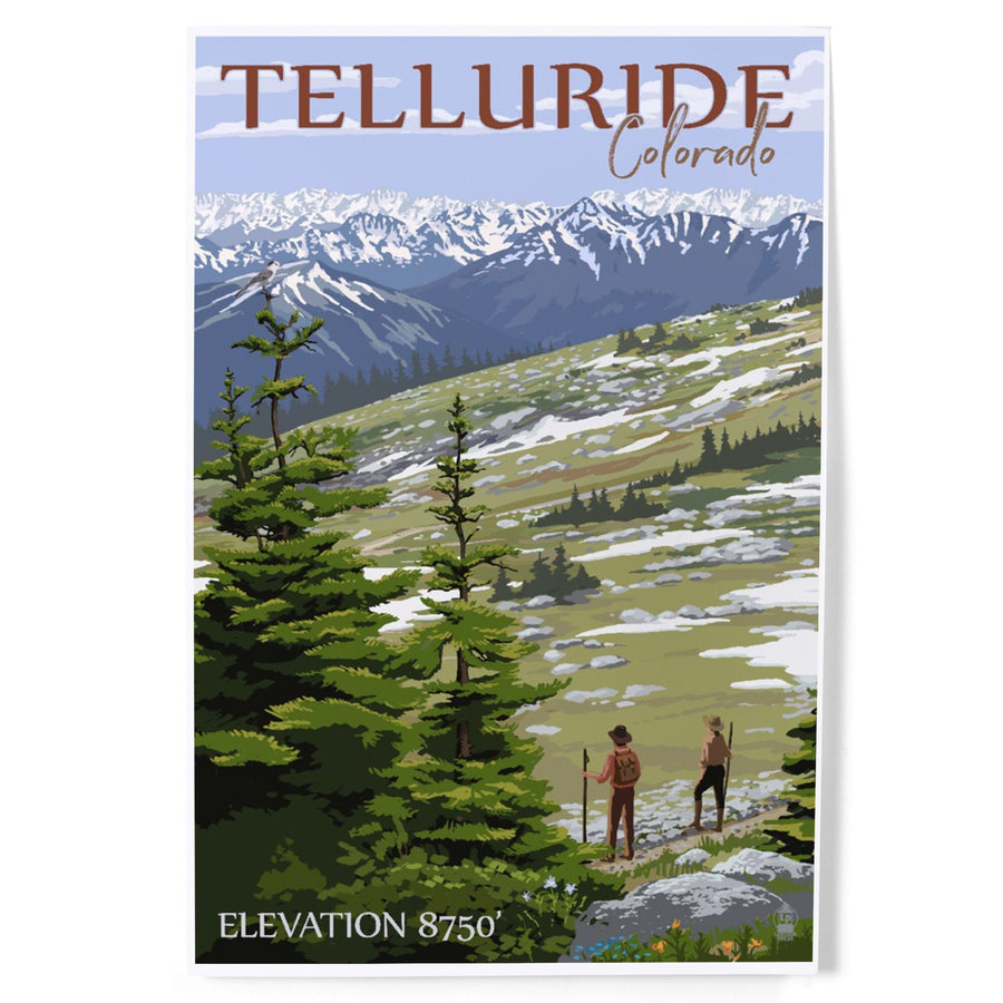 Telluride, Colorado, Trail Ridge Road and Hikers, Art & Giclee Prints Art Lantern Press 