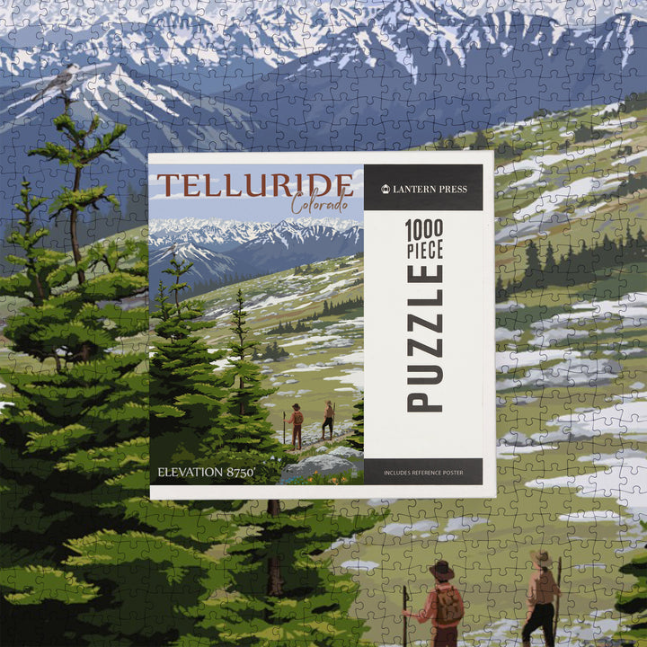 Telluride, Colorado, Trail Ridge Road and Hikers, Jigsaw Puzzle Puzzle Lantern Press 