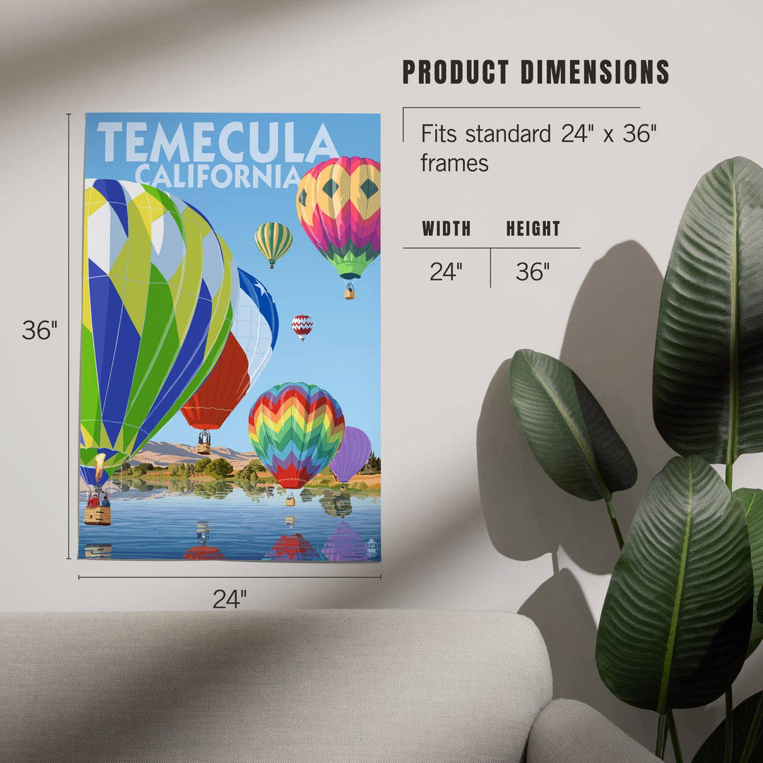 Temecula, California, Hot Air Balloons, Art & Giclee Prints Art Lantern Press 