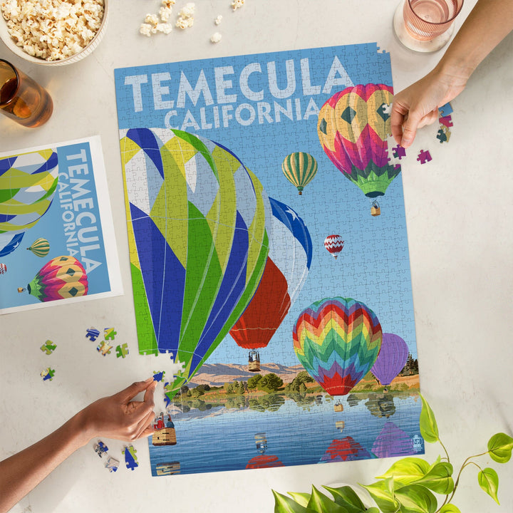Temecula, California, Hot Air Balloons, Jigsaw Puzzle Puzzle Lantern Press 