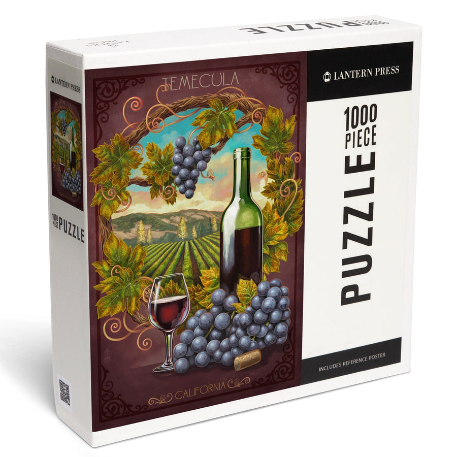 Temecula, California, Merlot Wine Scene, Jigsaw Puzzle Puzzle Lantern Press 