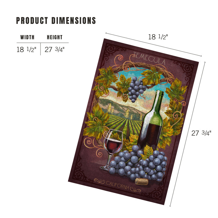 Temecula, California, Merlot Wine Scene, Jigsaw Puzzle Puzzle Lantern Press 