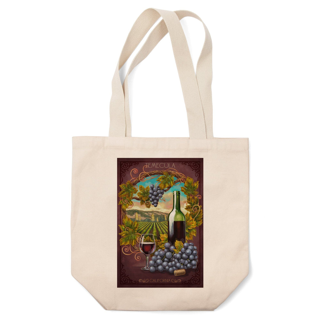 Temecula, California, Merlot Wine Scene, Tote Bag Totes Lantern Press 