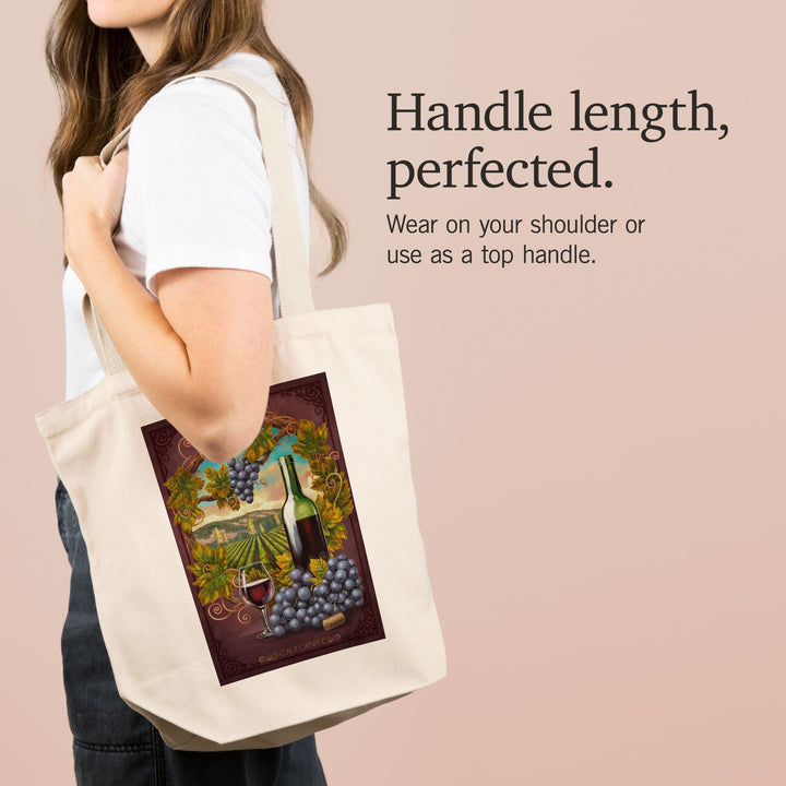 Temecula, California, Merlot Wine Scene, Tote Bag Totes Lantern Press 