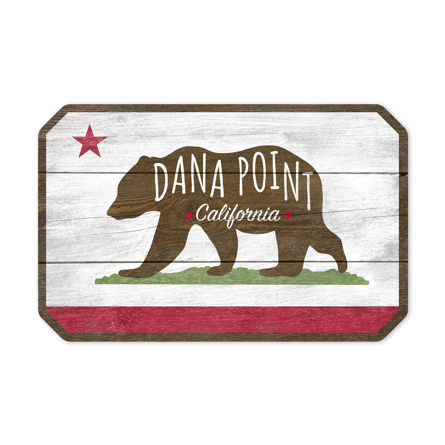 Temecula, California, Rustic State Flag, Contour, Vinyl Sticker Sticker Lantern Press 