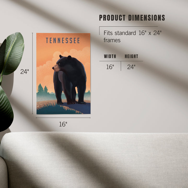 Tennessee, Black Bear, Litho, Art & Giclee Prints Art Lantern Press 