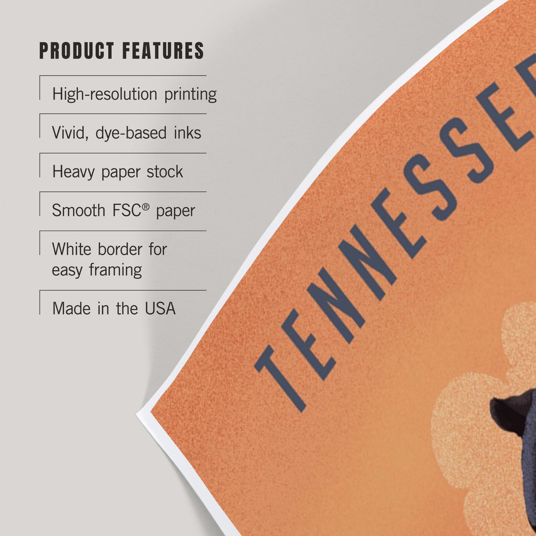 Tennessee, Black Bear, Litho, Art & Giclee Prints Art Lantern Press 