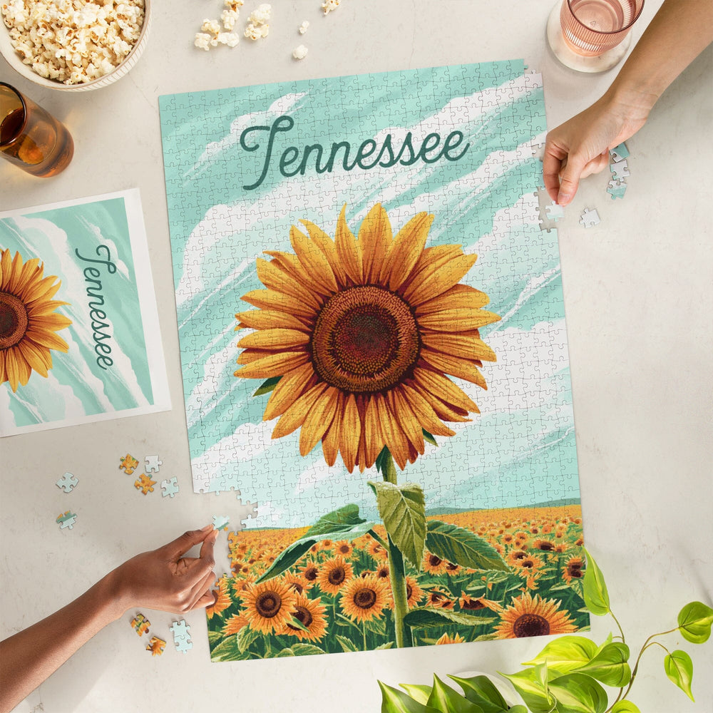 Tennessee, Dare to Bloom, Sunflower, Jigsaw Puzzle Puzzle Lantern Press 