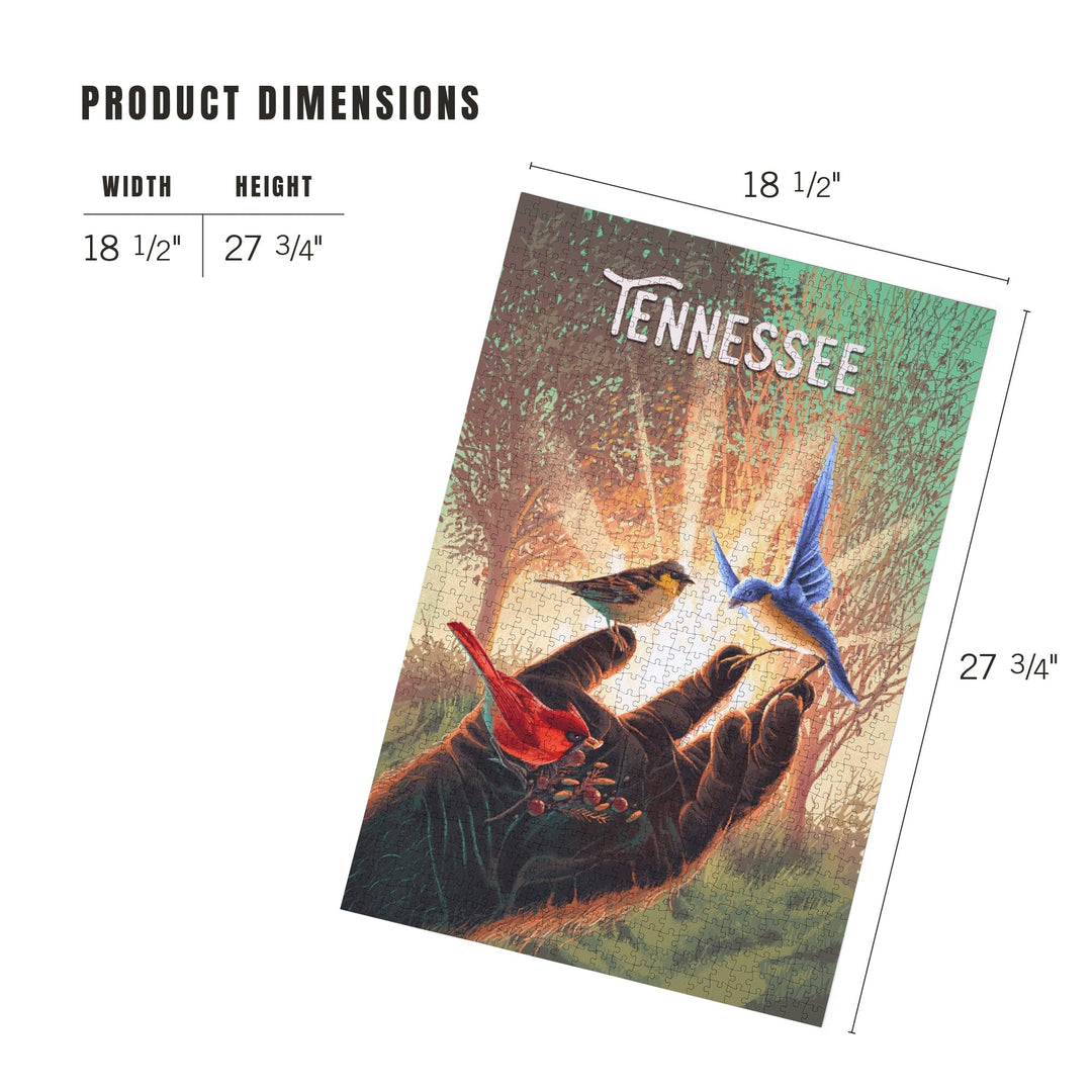 Tennessee, Kindness is Legendary, Bigfoot With Birds, Jigsaw Puzzle Puzzle Lantern Press 