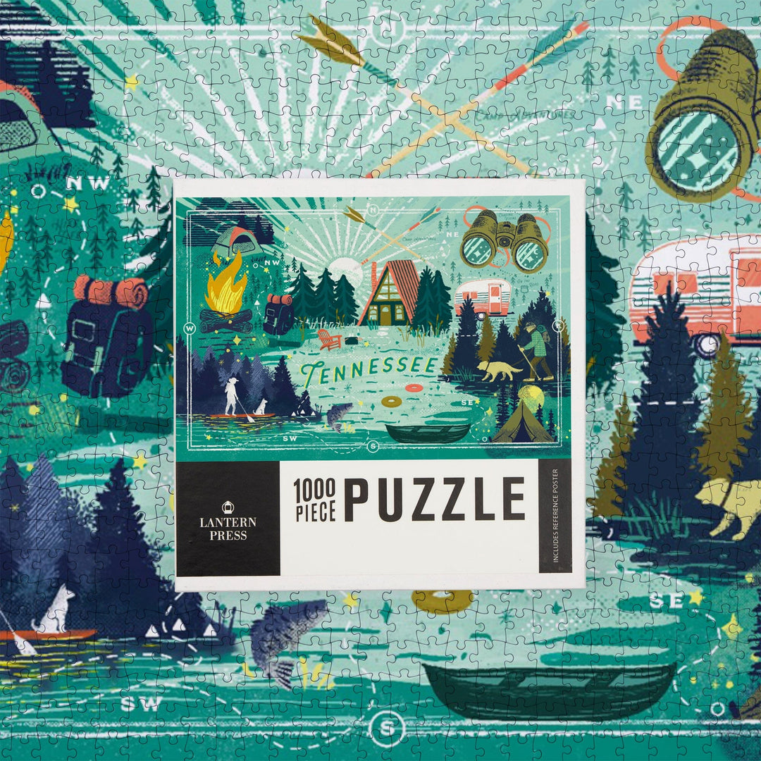 Tennessee, Lake Life Series, Lake Life Collage, Landscape With Trees, Jigsaw Puzzle Puzzle Lantern Press 