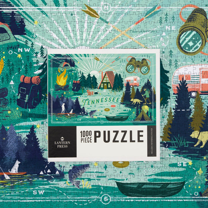 Tennessee, Lake Life Series, Lake Life Collage, Landscape With Trees, Jigsaw Puzzle Puzzle Lantern Press 