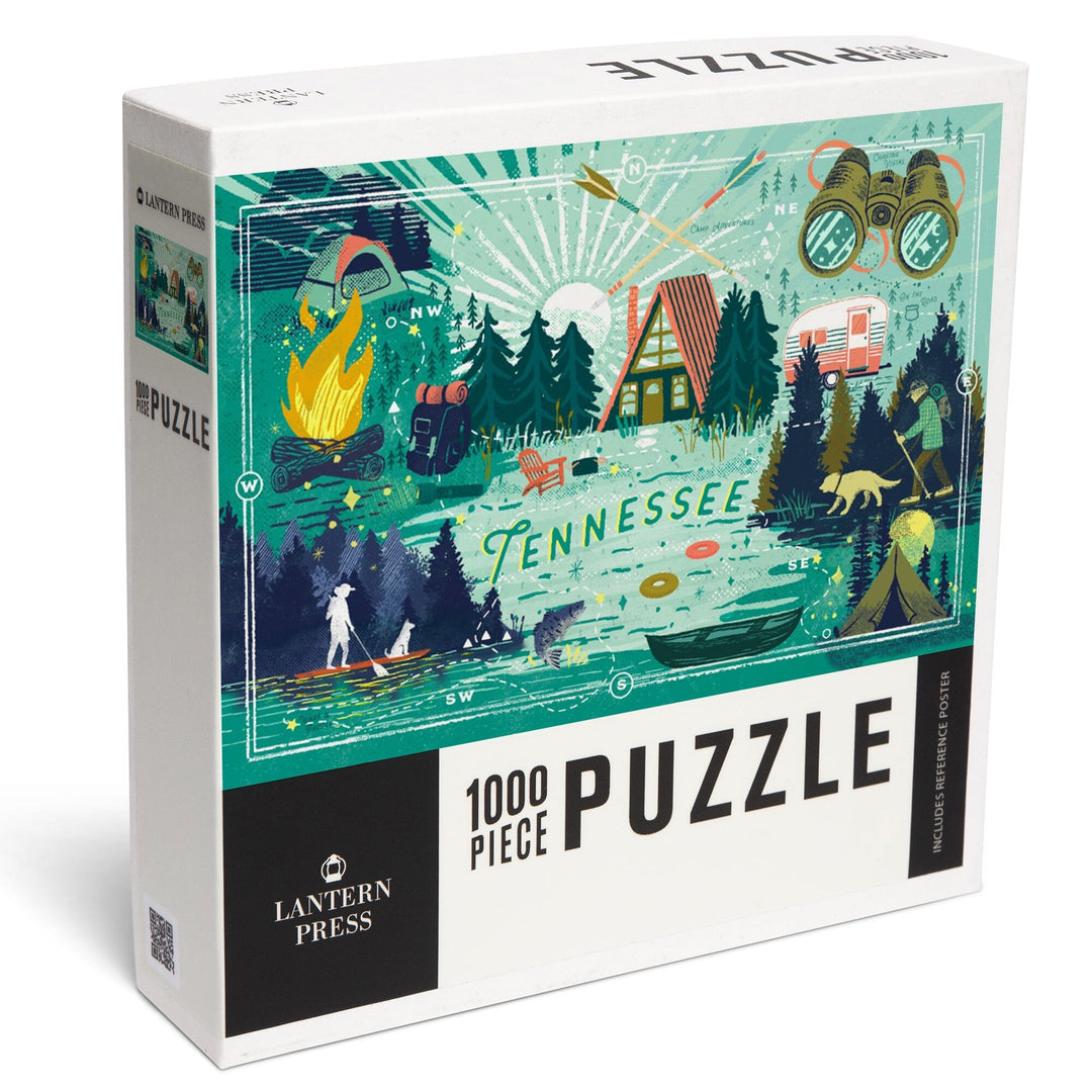 Tennessee, Lake Life Series, Lake Life Collage, Landscape With Trees, Jigsaw Puzzle Puzzle Lantern Press 