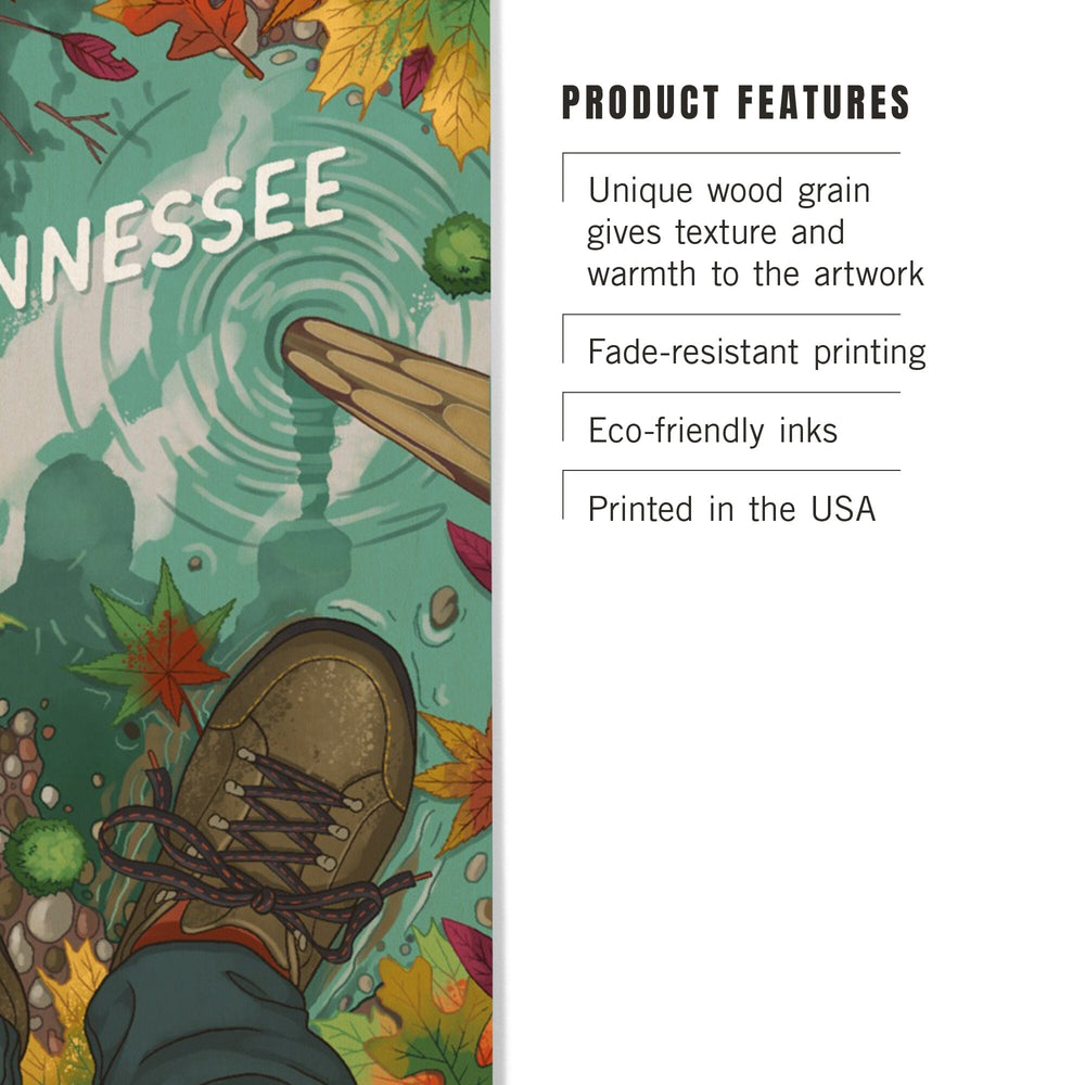 Tennessee, Outdoor Activity, Hiking Closeups, Fall Colors, Wood Signs and Postcards Wood Lantern Press 