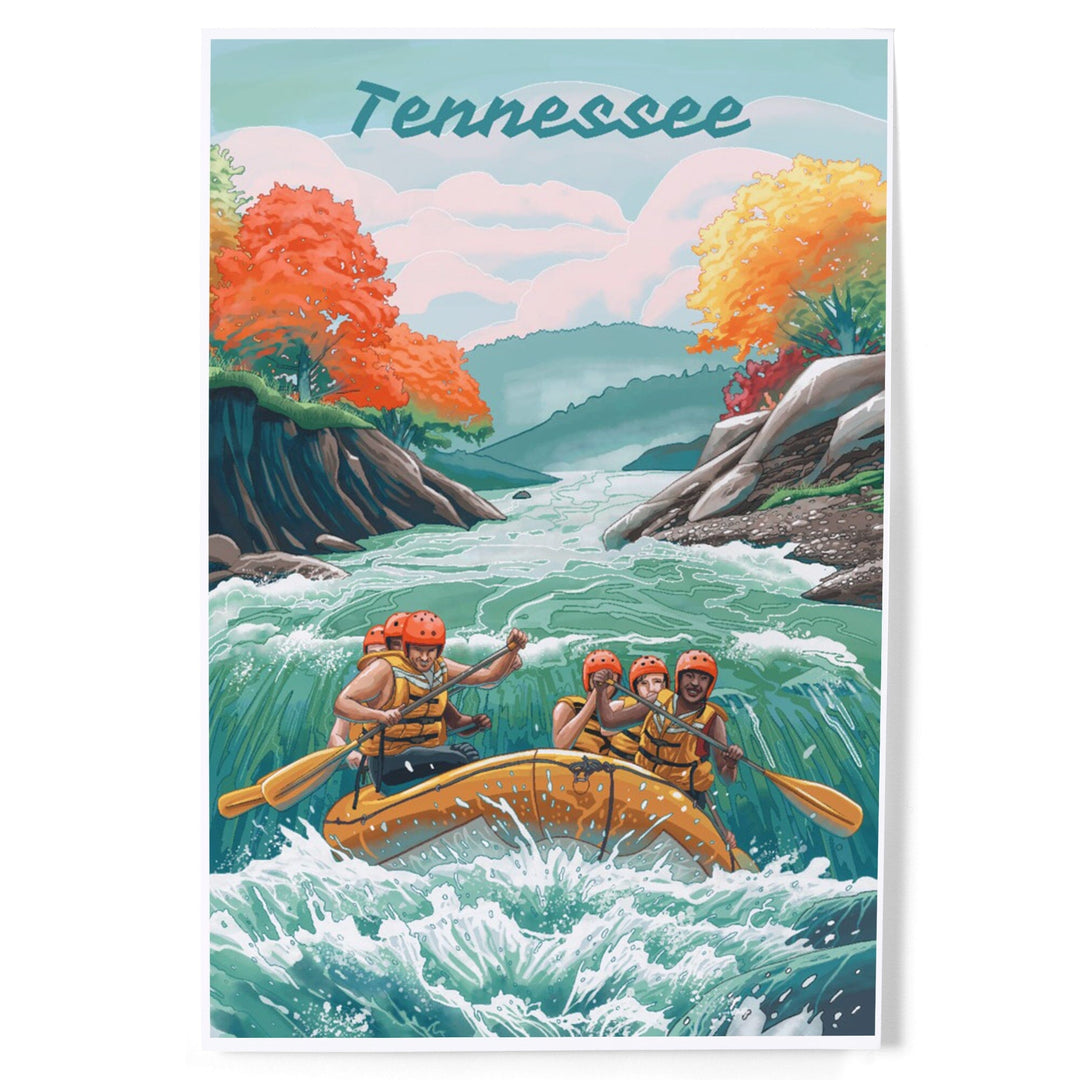 Tennessee, Seek Adventure, River Rafting, Art & Giclee Prints Art Lantern Press 