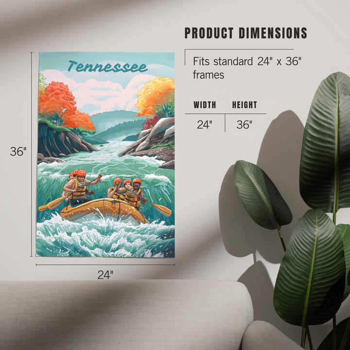 Tennessee, Seek Adventure, River Rafting, Art & Giclee Prints Art Lantern Press 