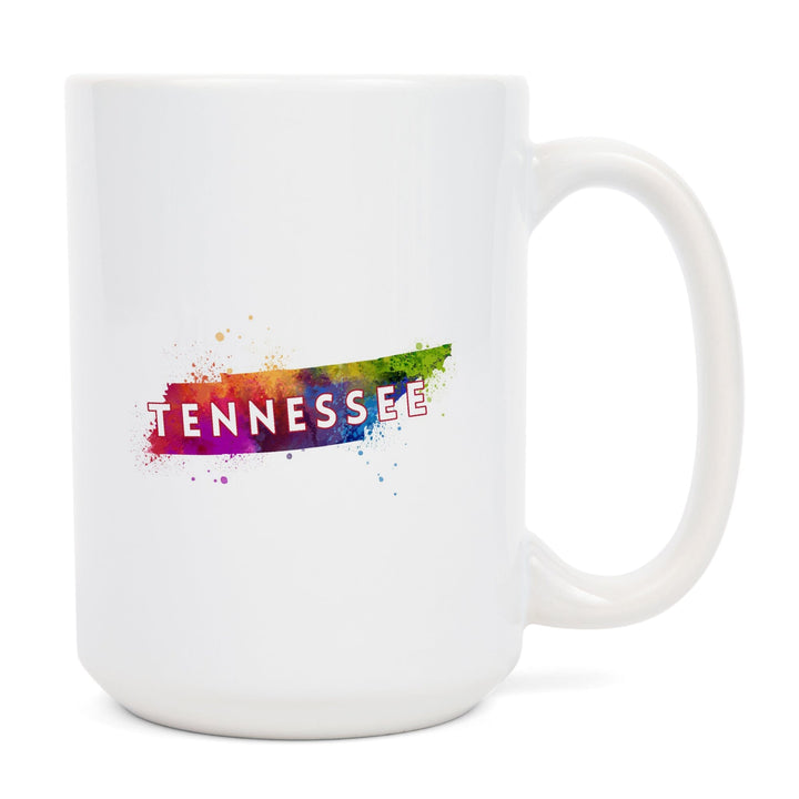 Tennessee, State Abstract Watercolor, Contour, Lantern Press Artwork, Ceramic Mug Mugs Lantern Press 