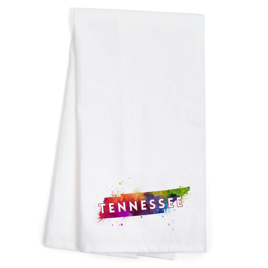 Tennessee, State Abstract Watercolor, Contour, Organic Cotton Kitchen Tea Towels Kitchen Lantern Press 