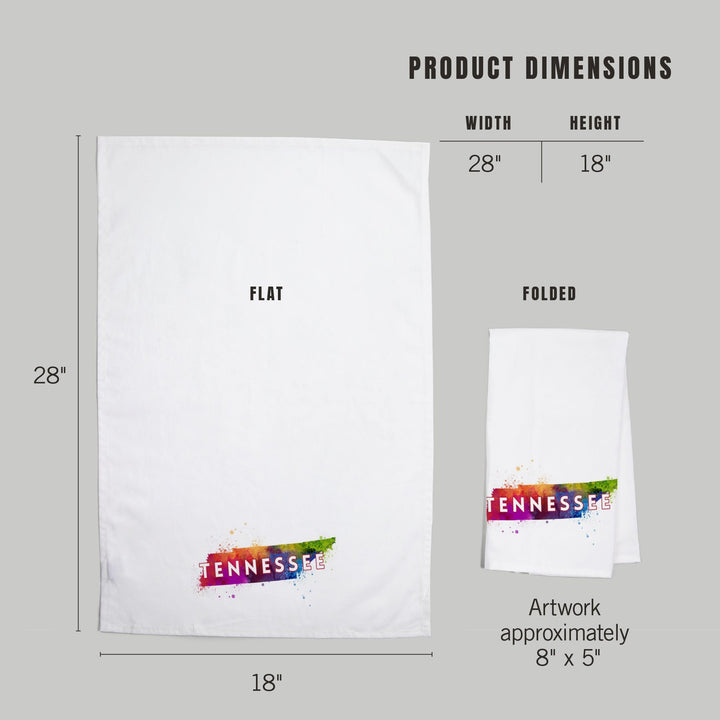 Tennessee, State Abstract Watercolor, Contour, Organic Cotton Kitchen Tea Towels Kitchen Lantern Press 