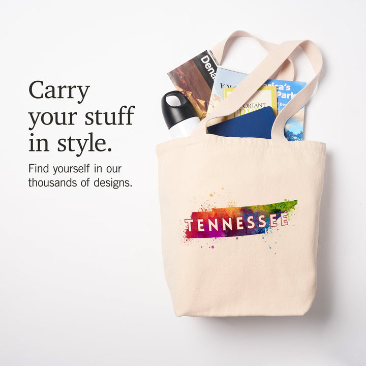Tennessee, State Abstract Watercolor,, Tote Bag Totes Lantern Press 