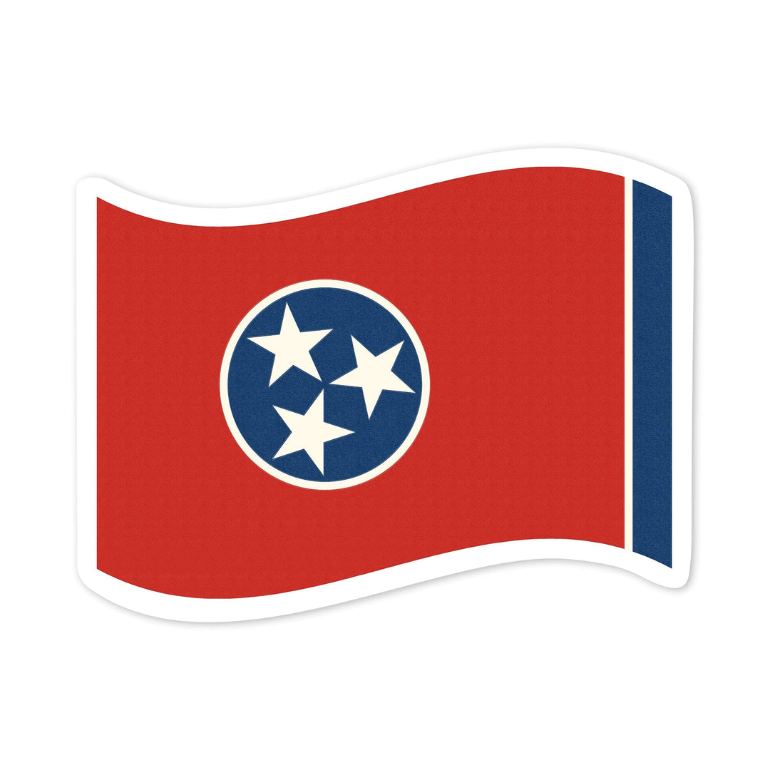 Tennessee State Flag, Letterpress, Contour, Vinyl Sticker Sticker Lantern Press 