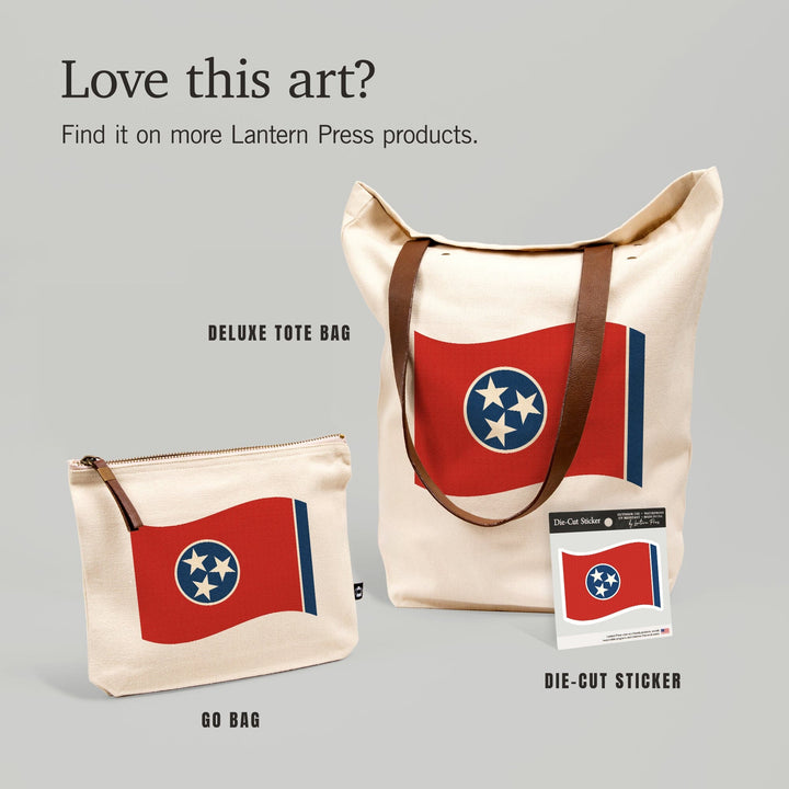 Tennessee State Flag, Letterpress, Contour, Vinyl Sticker Sticker Lantern Press 