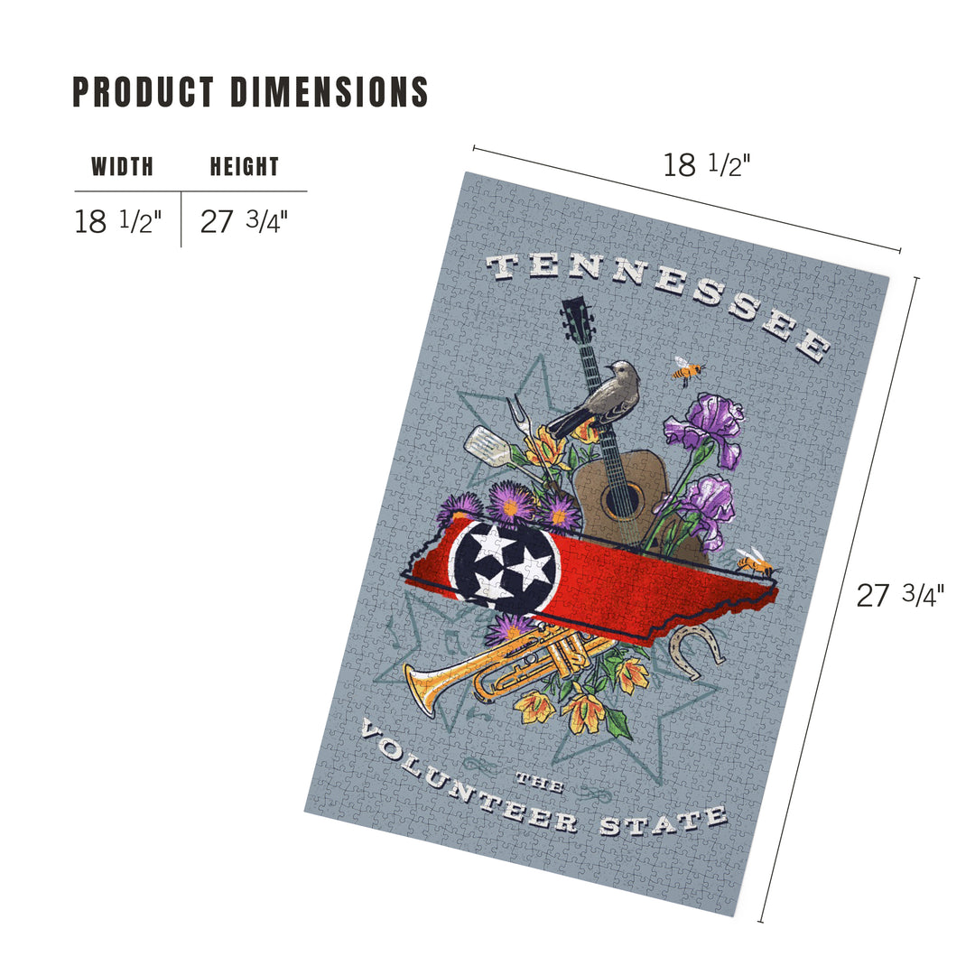Tennessee, State Treasure Trove, State Series, Jigsaw Puzzle Puzzle Lantern Press 