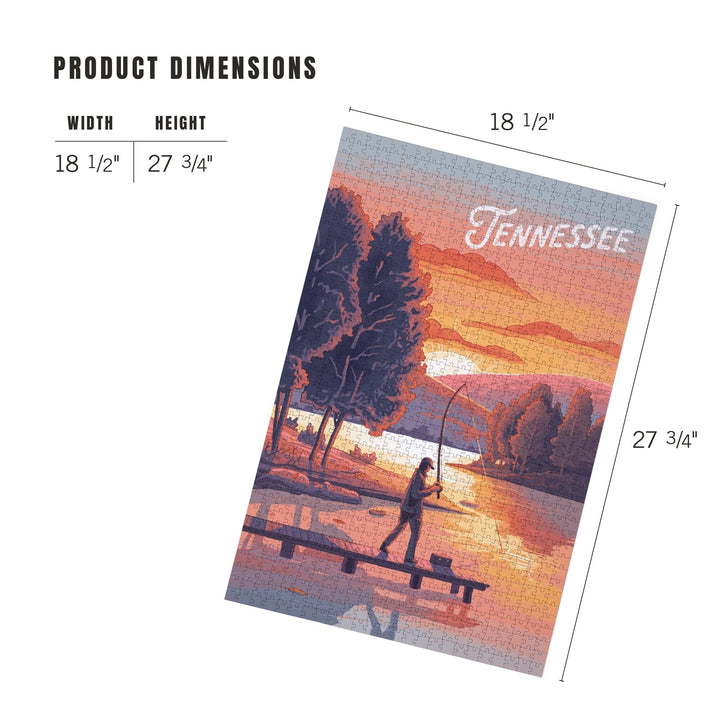 Tennessee, This Is Living, Fishing with Hills, Jigsaw Puzzle Puzzle Lantern Press 