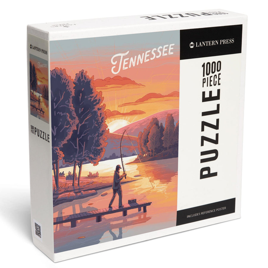 Tennessee, This Is Living, Fishing with Hills, Jigsaw Puzzle Puzzle Lantern Press 