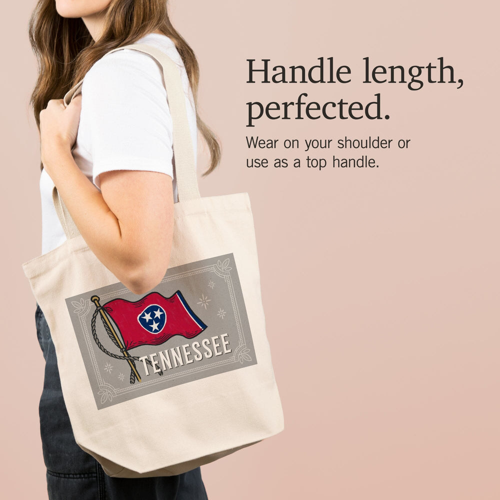 Tennessee, Waving State Flag, State Series, Tote Bag Totes Lantern Press 