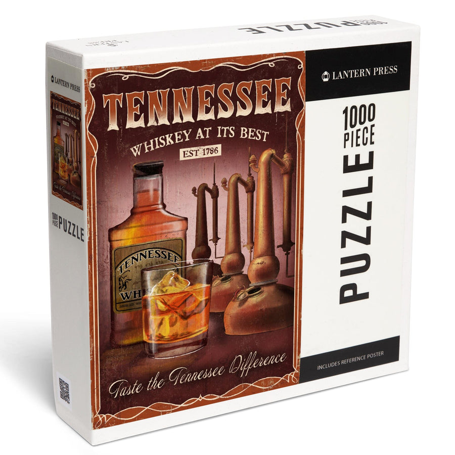 Tennessee, Whiskey Vintage Sign, Jigsaw Puzzle Puzzle Lantern Press 
