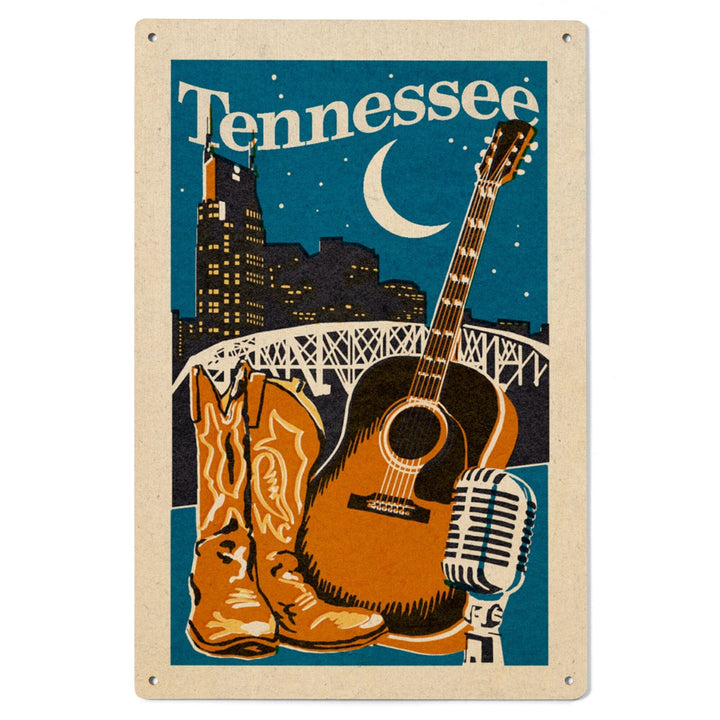 Tennessee, Woodblock, Lantern Press Artwork, Wood Signs and Postcards Wood Lantern Press 