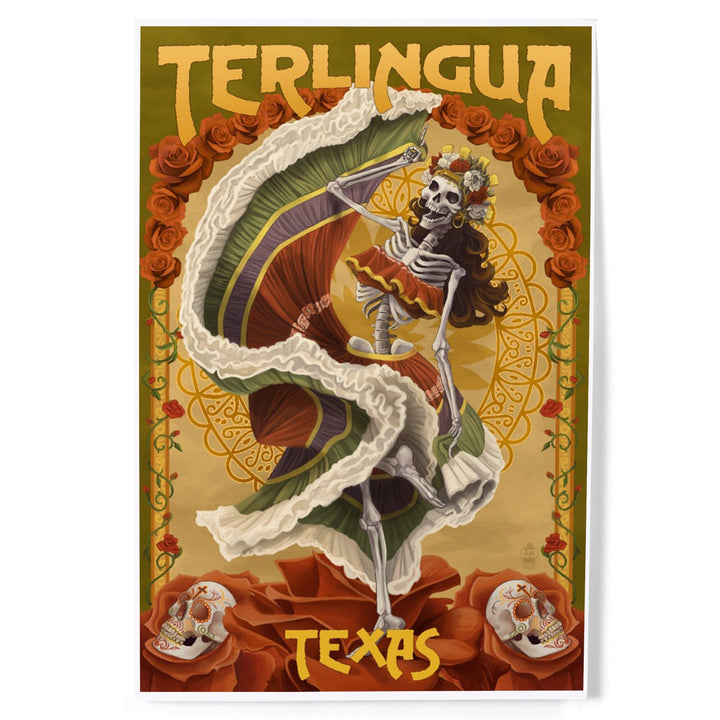 Terlingua, Texas, Day of the Dead Skeleton Dancing, Art & Giclee Prints Art Lantern Press 