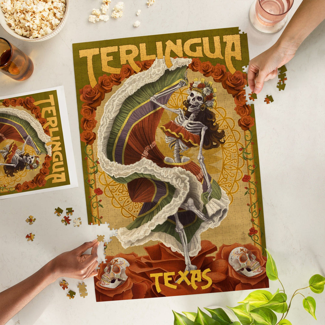 Terlingua, Texas, Day of the Dead Skeleton Dancing, Jigsaw Puzzle Puzzle Lantern Press 