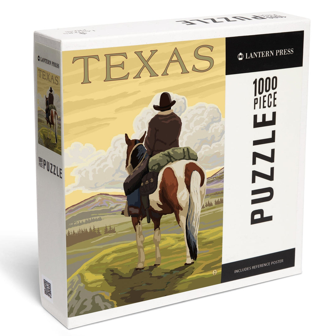 Texas, Cowboy on Ridge, Jigsaw Puzzle Puzzle Lantern Press 