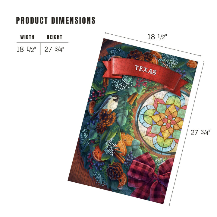 Texas, Front Door with Wreath, Jigsaw Puzzle Puzzle Lantern Press 
