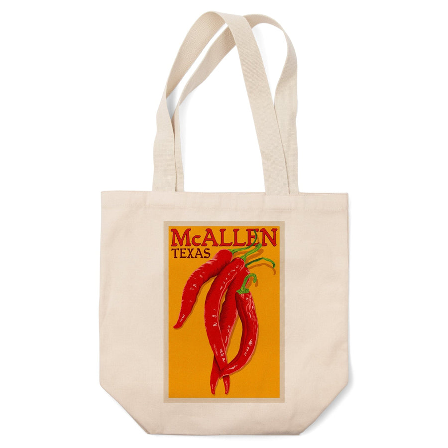 Texas, Red Chiles, Letterpress, Lantern Press Artwork, Tote Bag Totes Lantern Press 