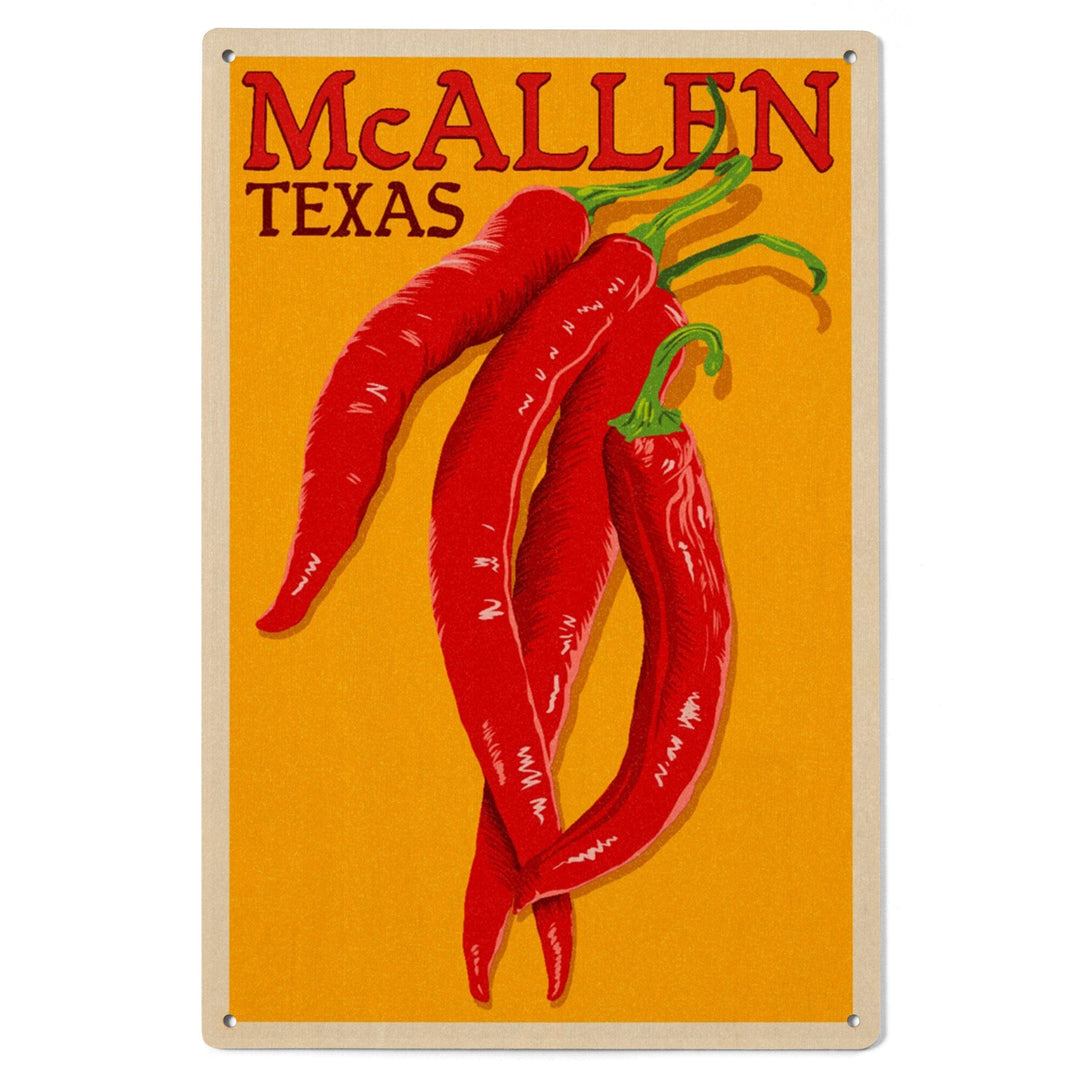 Texas, Red Chiles, Letterpress, Lantern Press Artwork, Wood Signs and Postcards Wood Lantern Press 