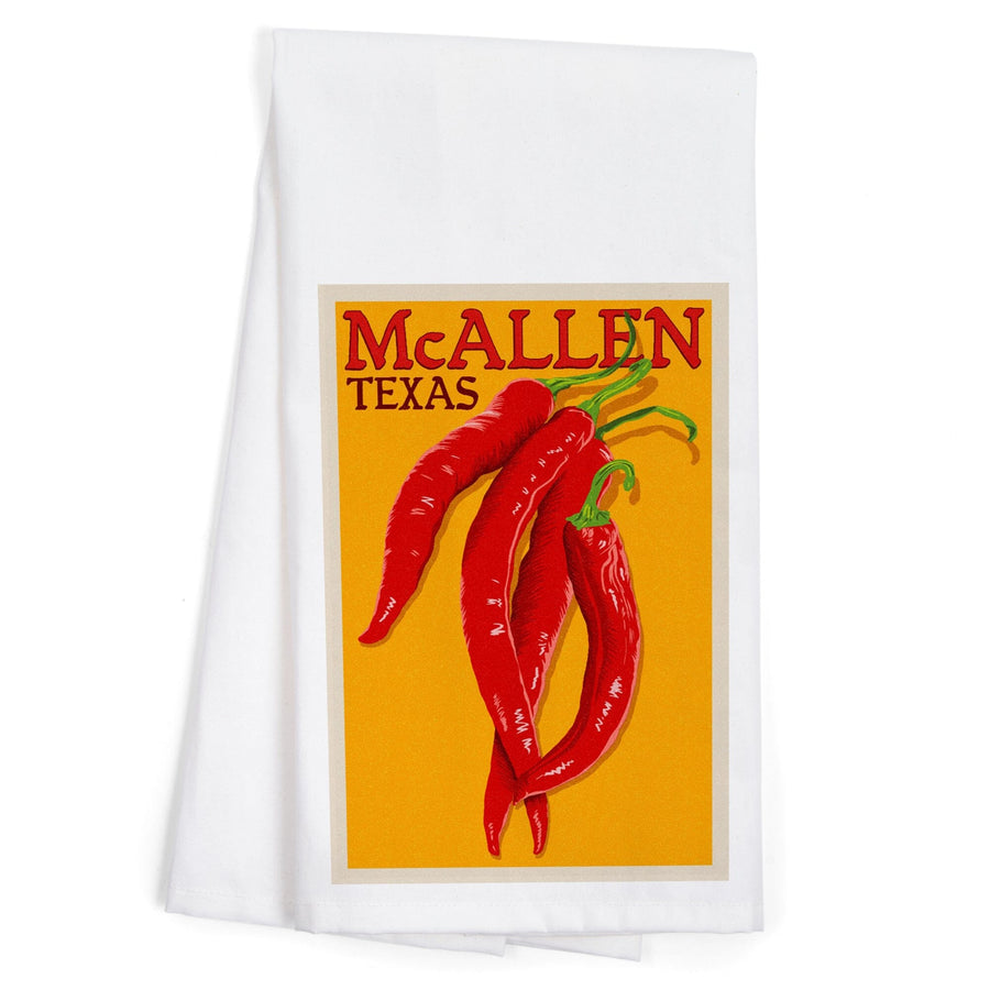 Texas, Red Chiles, Letterpress, Organic Cotton Kitchen Tea Towels Kitchen Lantern Press 