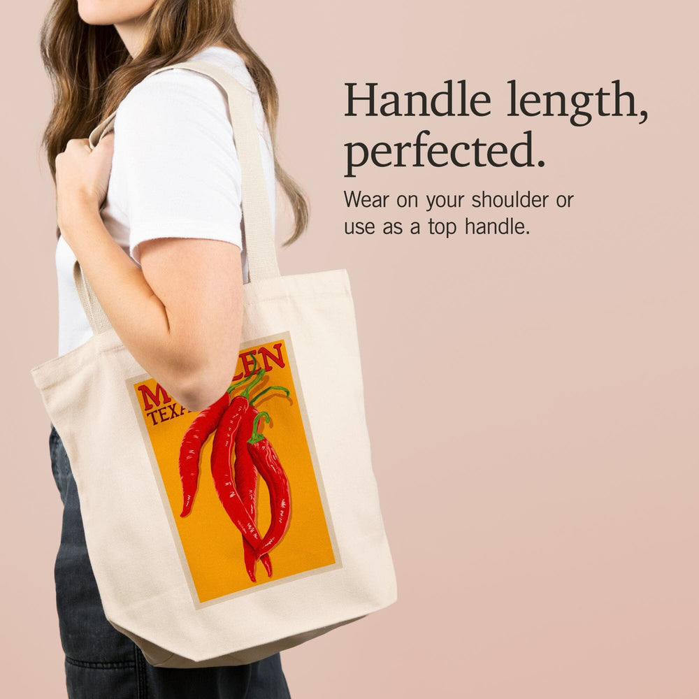 Texas, Red Chiles, Letterpress, Tote Bag Totes Lantern Press 