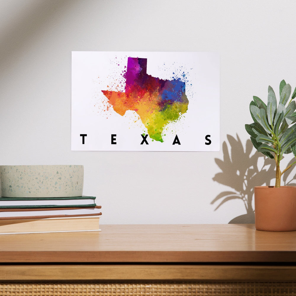 Texas, State Abstract Watercolor, Art & Giclee Prints Art Lantern Press 