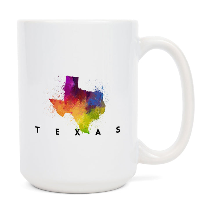 Texas, State Abstract Watercolor, Ceramic Mug Mugs Lantern Press 