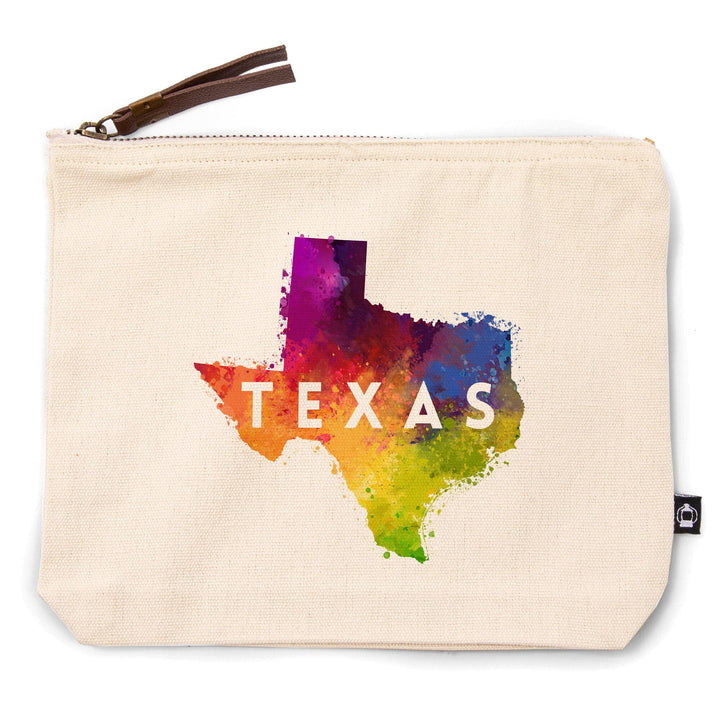 Texas, State Abstract Watercolor, Contour, Lantern Press Artwork, Accessory Go Bag Totes Lantern Press 