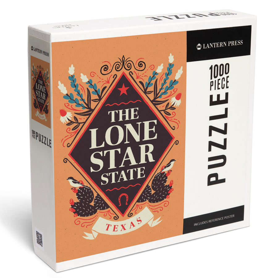 Texas, State Motto Crest, State Series, Jigsaw Puzzle Puzzle Lantern Press 